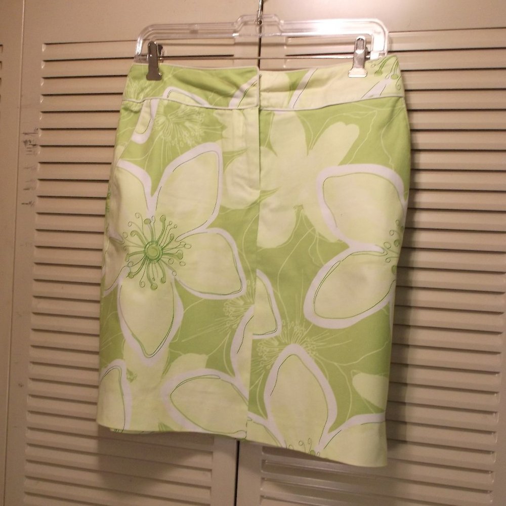 Smith BIG Green Floral straight Skirt pockets